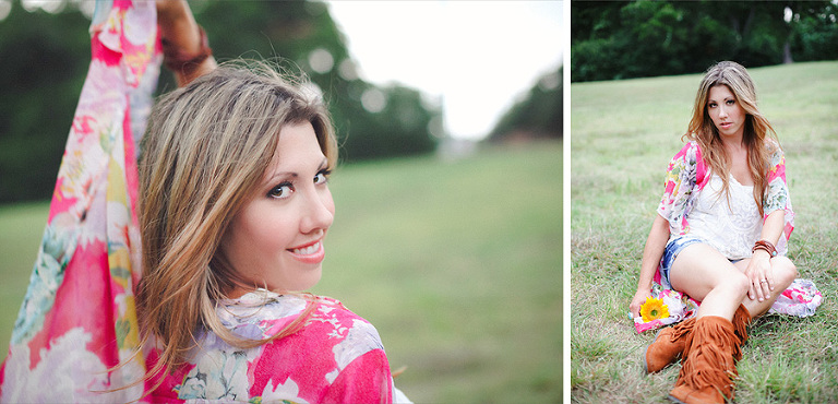 Bohemian style summer portrait session